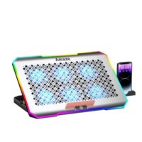 Amaze A500 Laptop Hexa fans RGB Cooling Stand with Phone Holder Ergonomic Design with Adjustable Heights - Image 2