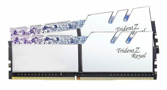 G.SKILL Trident Z Royal Series Silver 32GB 16GBx2 RGB DDR4 3200MHz Desktop Memory 1