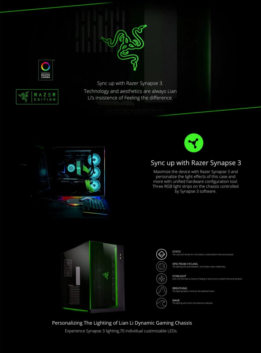 Li Lin Razer Pc Buy LIAN LI PC-O11 Dynamic Razer Edition Black ATX Mid Tower Gaming ...