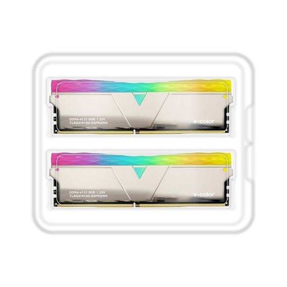 V-Color Prism Pro RGB 32GB (8GBx2)DDR4 DRAM 4133MHz Memory Kit - Silver Copper Alloy Price in Pakistan 01