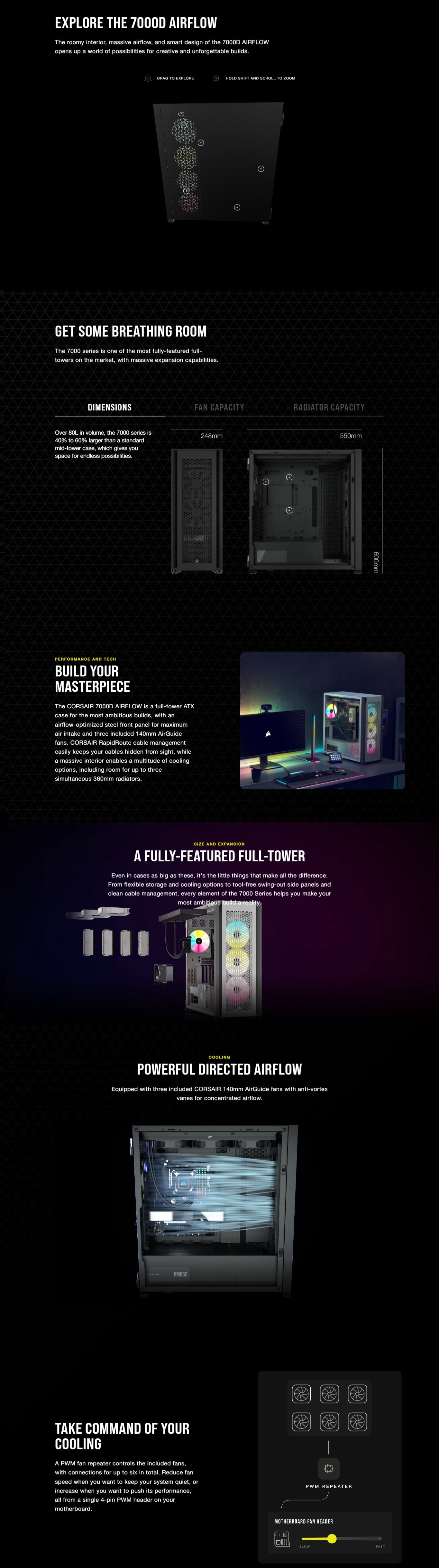 7000D AIRFLOW Full-Tower ATX PC Case — Black