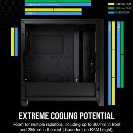 Corsair 4000D Airflow CC 9011200 WW Black Steel Plastic Tempered Glass ATX Mid Tower Computer Case Price in Pakistan ZahComputers 03