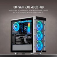 Corsair Crystal iCUE 465X RGB White Steel Plastic Tempered Glass ATX Mid Tower Computer Case CC 9011189 WW Price in Pakistan ZahComputers 02