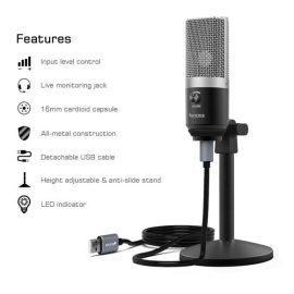 Fifine K670 USB Mic with A Live Monitoring Jack For Streaming Podcasting On Mac Windows Price in Pakistan ZahComputers 01