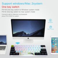 Skyloong SK61s Panda Yellow Switches GK1 Keycaps 60 Mechanical Keyboard with RGB Backlit Bluetooth Wired Wireless Dual Mode Price in Pakistan ZahComputers 01