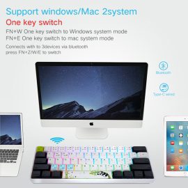 Skyloong SK61s Panda Yellow Switches GK1 Keycaps 60 Mechanical Keyboard with RGB Backlit Bluetooth Wired Wireless Dual Mode Price in Pakistan ZahComputers 01