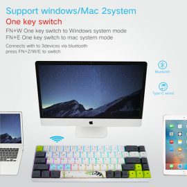 Skyloong SK68S Panda Yellow Switches GK1 Keycaps 60 Hot Swap Mechanical Keyboard with RGB Backlit Bluetooth WiredWireless Dual Mode Price in Pakistan ZahComputers 01