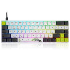 Skyloong SK68S Panda Yellow Switches GK1 Keycaps 60 Hot Swap Mechanical Keyboard with RGB Backlit Bluetooth WiredWireless Dual Mode Price in Pakistan ZahComputers