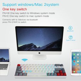 Skyloong SK68S Retro Red Switches PBT Keycap 60 Hot Swap Mechanical Keyboard with RGB Backlit Bluetooth WiredWireless Dual Mode Price in Pakistan ZahComputers 01