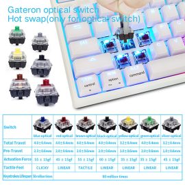 Skyloong SK87s White Brown Switches ABS Keycap TKL Mechanical Keyboard with RGB Backlit Bluetooth Wired Wireless Dual Mode Price in Pakistan ZahComputers 03