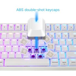 Skyloong SK87s White Red Switches ABS Keycap TKL Mechanical Keyboard with RGB Backlit Bluetooth Wired Wireless Dual Mode Price in Pakistan ZahComputers 01