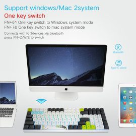 Skyloong SK96S Panda Brown Switches GK1 Keycaps Hot Swap Mechanical Keyboard with RGB Backlit Bluetooth WiredWireless Dual Mode Price in Pakistan ZahComputers 01