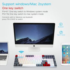 Skyloong SK96S Retro Brown Switches PBT Keycaps Hot Swap Mechanical Keyboard with RGB Backlit Bluetooth Wired Wireless Dual Mode Price in Pakistan ZahComputers 01