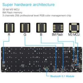 Skyloong SK96S White Brown Switches ABS Keycaps Hot Swap Mechanical Keyboard with RGB Backlit Bluetooth Wired Wireless Dual Mode Price in Pakistan ZahComputers 06