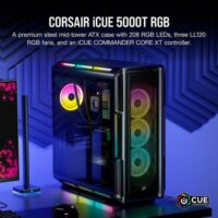 Corsair iCUE 5000T RGB Tempered Glass Mid Tower ATX PC Case Black Price in Pakistan Specs ZahComputers 02