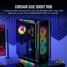 Corsair iCUE 5000T RGB Tempered Glass Mid Tower ATX PC Case Black Price in Pakistan Specs ZahComputers 02
