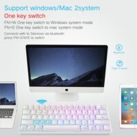 Skyloong SK61s White Red Switches ABS Keycap 60 Mechanical Keyboard with RGB Backlit Bluetooth Wired Wireless Dual Mode Price in Pakistan ZahComputers 01