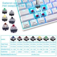 Skyloong SK61s White Red Switches ABS Keycap 60 Mechanical Keyboard with RGB Backlit Bluetooth Wired Wireless Dual Mode Price in Pakistan ZahComputers 03