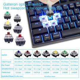 Skyloong SK87s Black Brown Switches ABS Keycap TKL Mechanical Keyboard Price in Pakistan 02