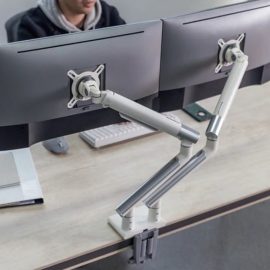 Twisted Minds Dual Monitors Premium Slim Aluminum Spring Assisted Monitor Arms White Price in Pakistan 03