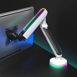 Twisted Minds Premium High level mechanical spring Gaming Monitor Arm With RGB Lighting White Price in Pakistan 03