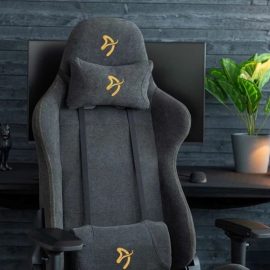 Arozzi Verona Signature Soft Fabric Dark Gray Golden Logo Price in Pakistan 04