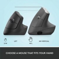 Logitech Lift Vertical Ergonomic Wireless Mouse Graphite 910 006479 Price in Paksitan 09