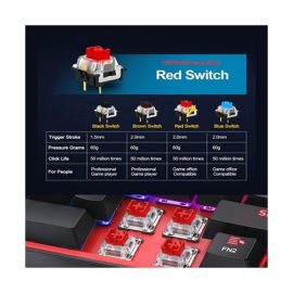 REDRAGON FIZZ Pro K616 RGB Wireless Mechanical Gaming Keyboard Red Switch Black Price in Pakistan 2
