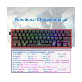 REDRAGON FIZZ Pro K616 RGB Wireless Mechanical Gaming Keyboard Red Switch Black Price in Pakistan 3