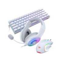 REDRAGON Gaming S129W Keyboard Mouse Headset 3 in 1 Combo Set – White Price in Pakistan 1