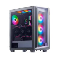 XPG Cruiser Mid Tower 4 RGB Fans Tempered Glass Panel PC Case White