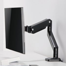MXG BMA 12U Single Monitor Premium Aluminum Spring Assisted With 30. USB Cable Monitor Arm Matte Black Price in Pakistan 01