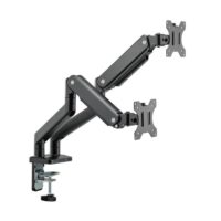 MXG BMA 24U Dual Monitor Premium Aluminum Spring Assisted With 3.0 USB Cable Monitor Arm Matte Black Price in Pakistan 1