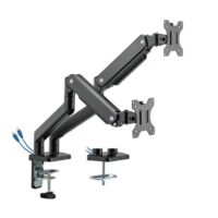 MXG BMA 24U Dual Monitor Premium Aluminum Spring Assisted With 3.0 USB Cable Monitor Arm Matte Black Price in Pakistan 2