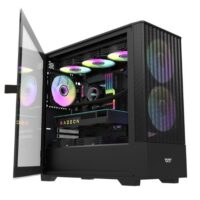 DarkFlash DK415 M ATX PC Gaming Case Black 01