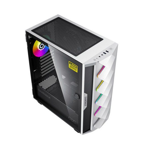 GABINETE GAMEMAX CONTAC COC WHITE-BLACK