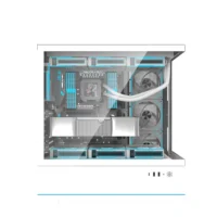 DarkFlash DY451 Pro Tempered Glass ATX PC Case, 2x USB 3.0, 1x Type-C, Four-Level Cooling System, Adjustable Fan Speed, Temperature Display, 1x Pre-Installed ARGB Fan White - Image 2