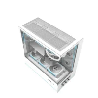 DarkFlash DY451 Pro Tempered Glass ATX PC Case, 2x USB 3.0, 1x Type-C, Four-Level Cooling System, Adjustable Fan Speed, Temperature Display, 1x Pre-Installed ARGB Fan White - Image 5