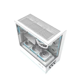 DarkFlash DY451 Pro Tempered Glass ATX PC Case, 2x USB 3.0, 1x Type-C, Four-Level Cooling System, Adjustable Fan Speed, Temperature Display, 1x Pre-Installed ARGB Fan White - Image 5