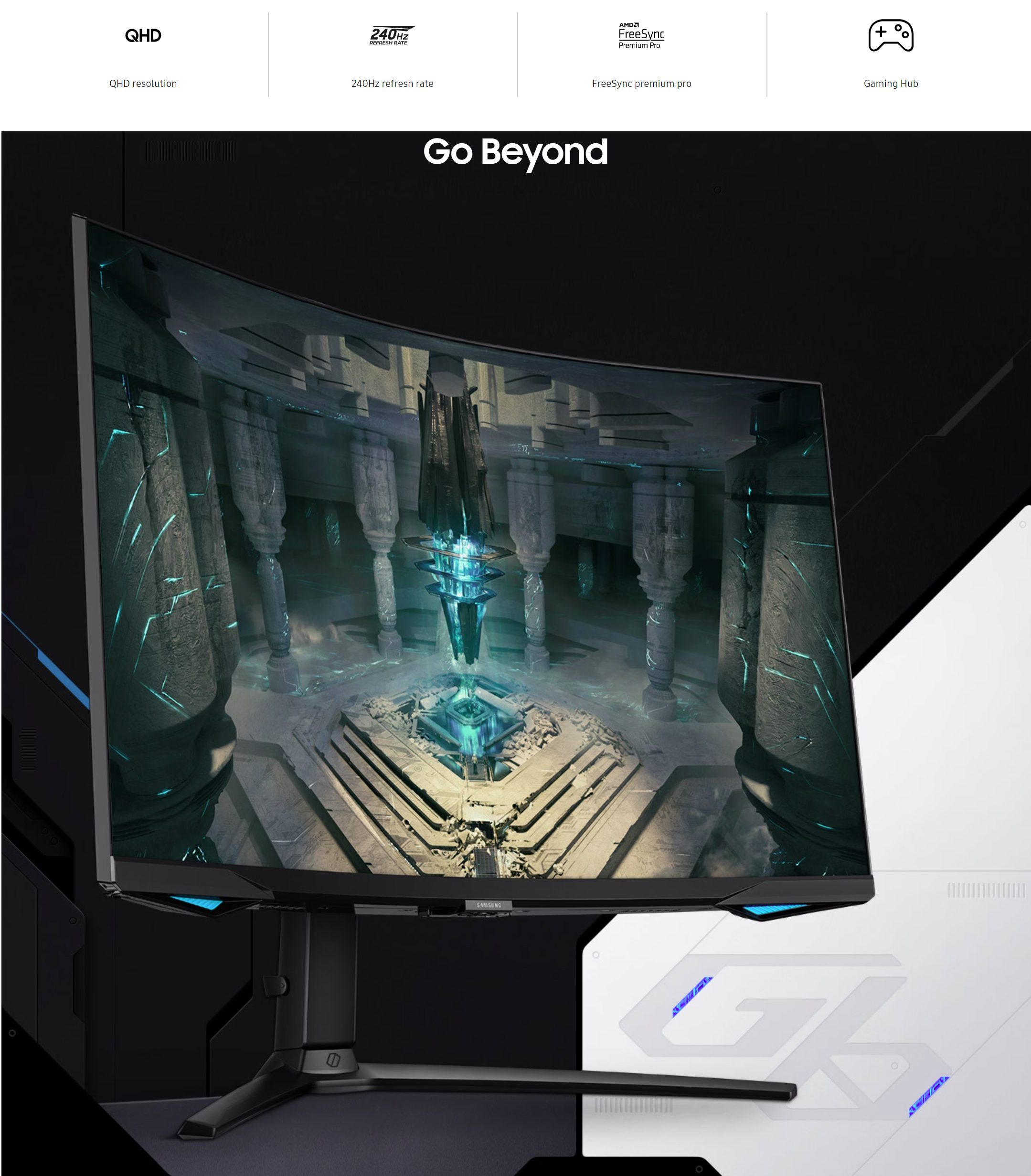 Samsung Odyssey G7 27-in 2560x1440 240Hz Curved Gaming Monitor