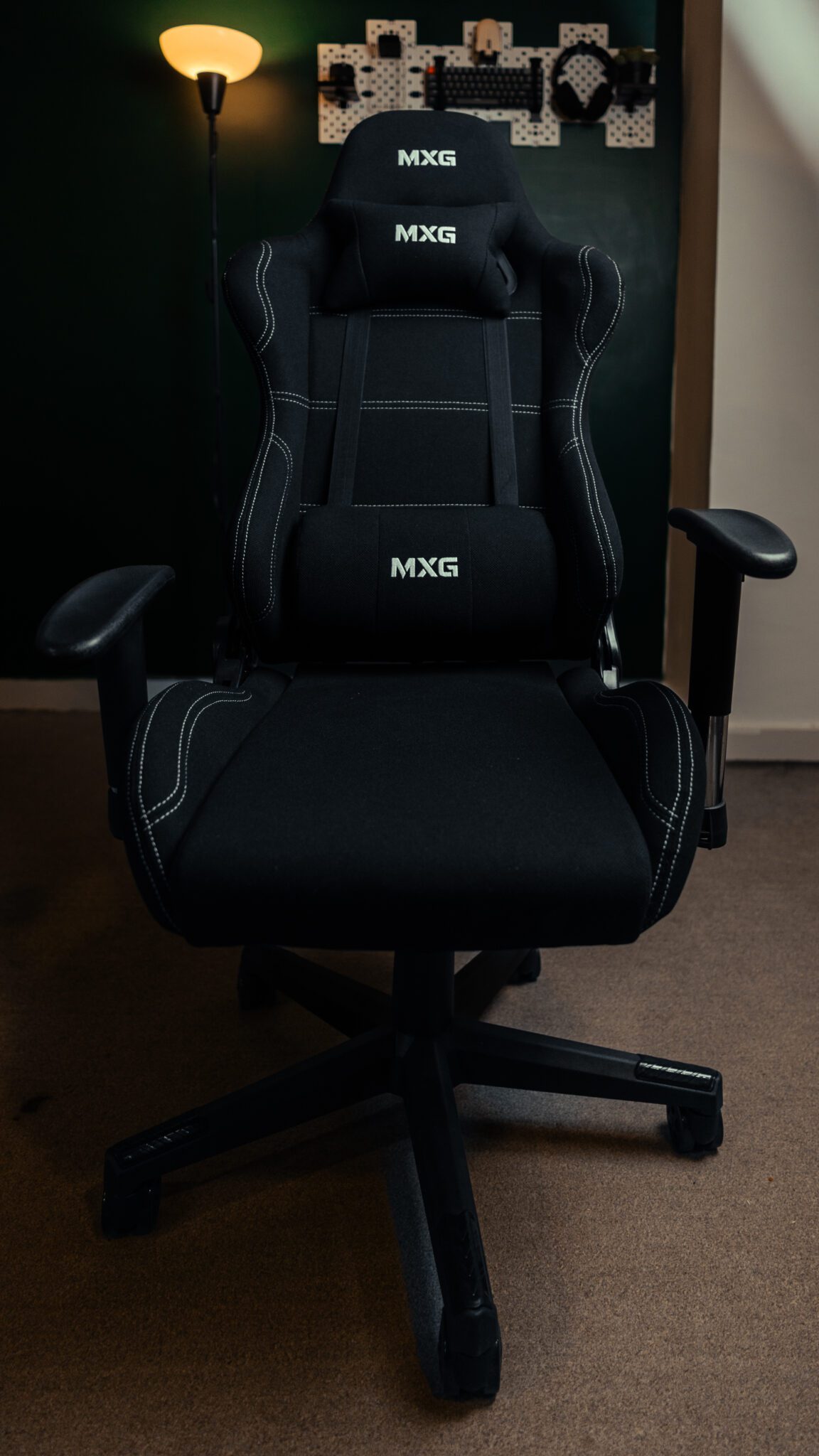 MXG FGC 01 Upholstered Fabric with Headrest and Lumbar Support Gaming Chair Price in Pakistan scaled