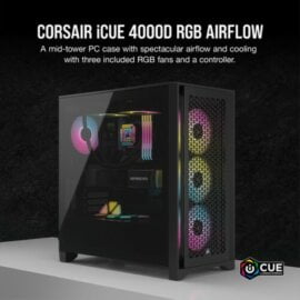 Corsair iCUE 4000D RGB AIRFLOW Mid Tower Case Black 3x AF120 RGB ELITE Lowest Price in Pakistan 01
