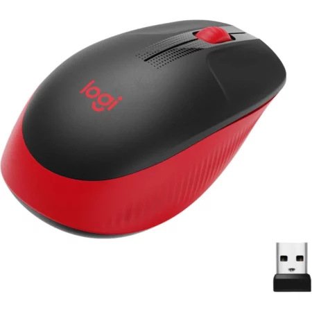 Logitech M190 Wireless Mouse Full Size Comfort Curve Design 1000DPI – Red