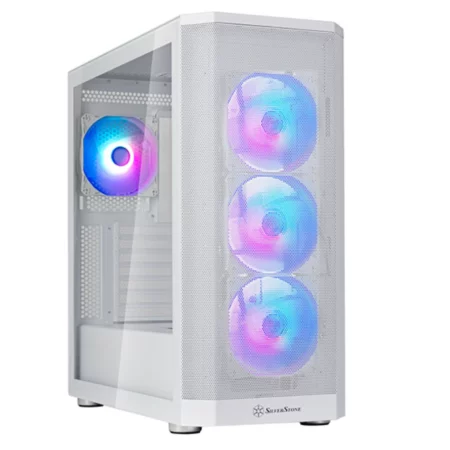 SilverStone SST-FA514X-WG FARA 514X ATX Mid-Tower Chassis with Dual Radiator Support, High Airflow and Captivating ARGB Lighting White