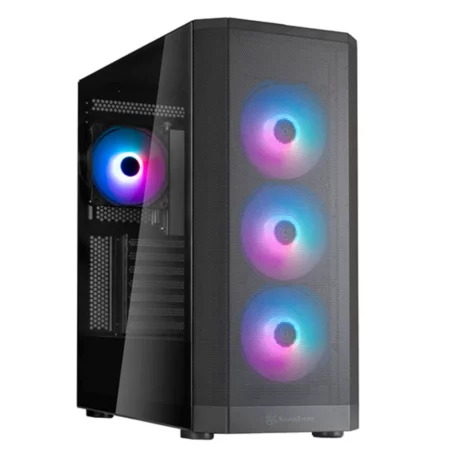 SilverStone SST-FA514X-BG FARA 514X ATX Mid-Tower Chassis with Dual Radiator Support, High Airflow and Captivating ARGB Lighting Black