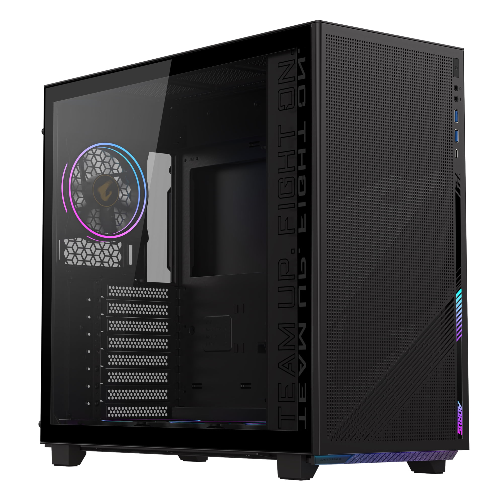 The Aorus C400 Glass PC case from Gigabyte is equipped with four RGB ...