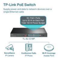 TP LINK TL SL1218P 16 Port 10 100 Mbps 2 Port Gigabit Rackmount Switch with 16 Port PoE price in pakistan 03