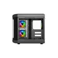 Thunder Rogue TGC-657B Modern Aesthetic Dual Chamber Panoramic Tempered Glass Mid-Tower ATX PC Gaming Case – Black 6