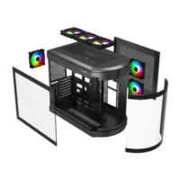 Thunder Rogue TGC-657B Modern Aesthetic Dual Chamber Panoramic Tempered Glass Mid-Tower ATX PC Gaming Case – Black 9