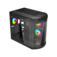 Thunder Rogue TGC-657B Modern Aesthetic Dual Chamber Panoramic Tempered Glass Mid-Tower ATX PC Gaming Case – Black 11